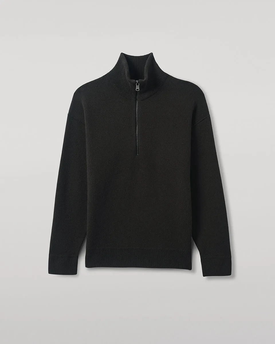 Double Face Dark Grey Half Zip Jumper sold by Johnstons of Elgin product image thumbnail 2