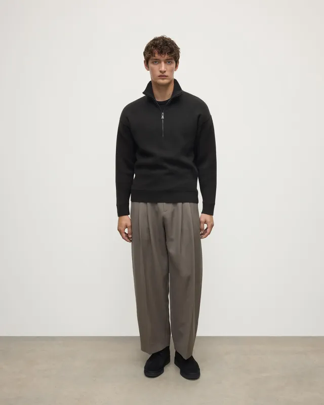 Double Face Dark Grey Half Zip Jumper sold by Johnstons of Elgin