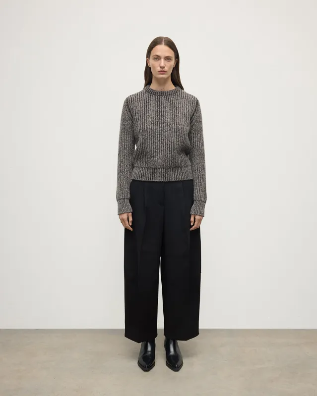 High Neck Donegal Cashmere Brown Jumper sold by Johnstons of Elgin