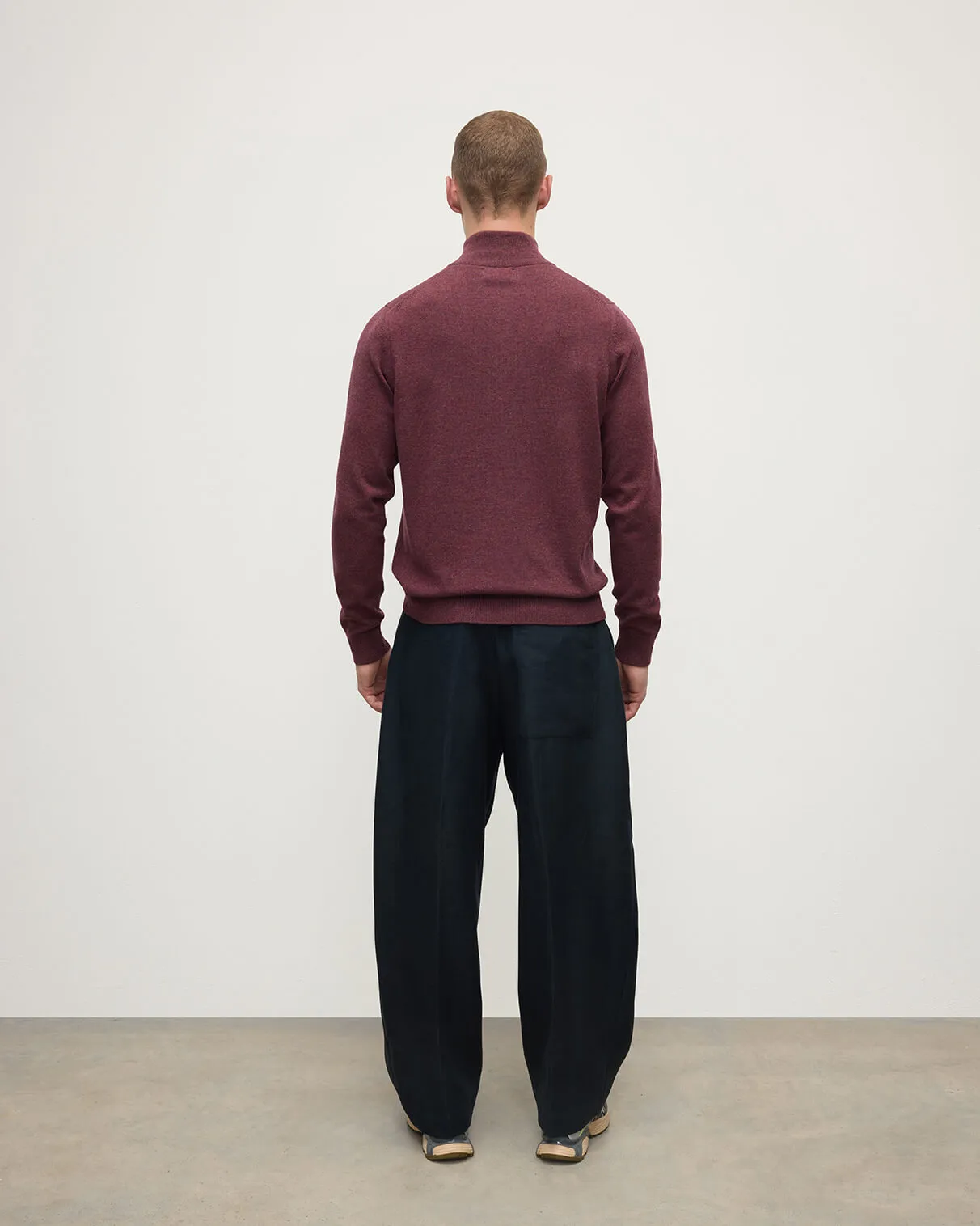 Classic Cashmere Purple Zip Neck Jumper sold by Johnstons of Elgin product image thumbnail 4