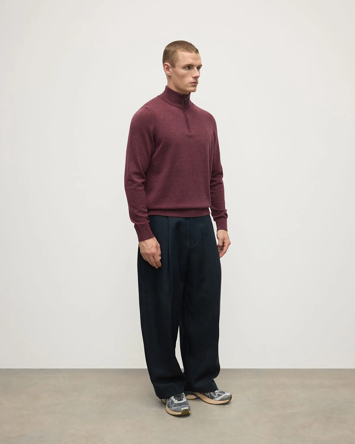Classic Cashmere Purple Zip Neck Jumper sold by Johnstons of Elgin product image thumbnail 3