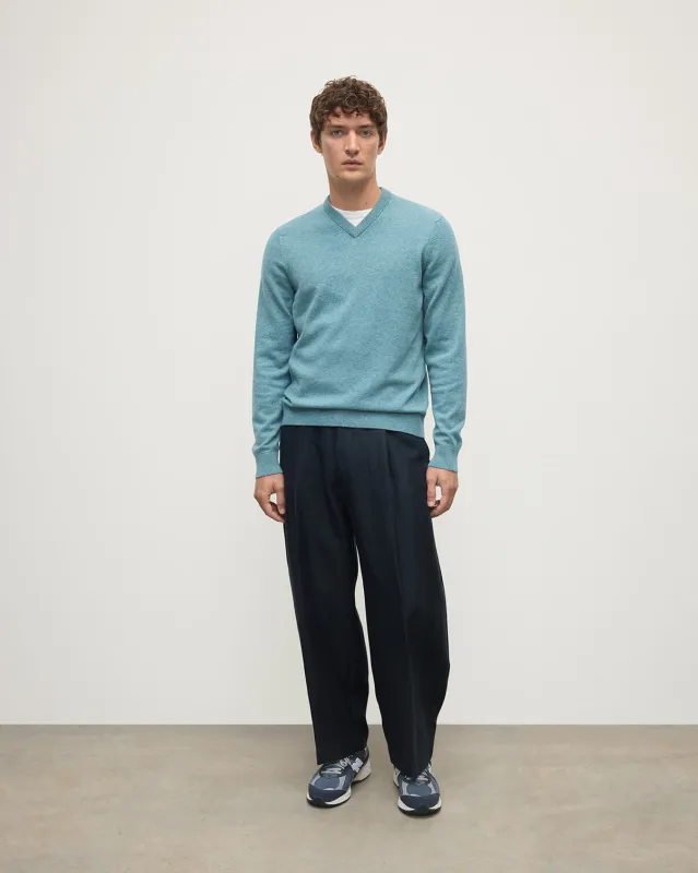 Rory Green Classic Cashmere V-Neck Jumper sold by Johnstons of Elgin