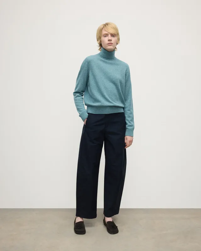 Classic Cashmere Green Roll Neck Jumper sold by Johnstons of Elgin