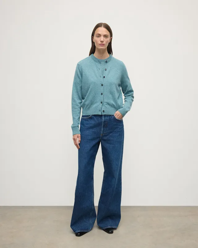 Classic Cashmere Green Cardigan sold by Johnstons of Elgin