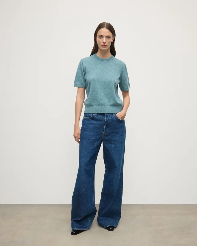 Classic Cashmere Green T-shirt sold by Johnstons of Elgin