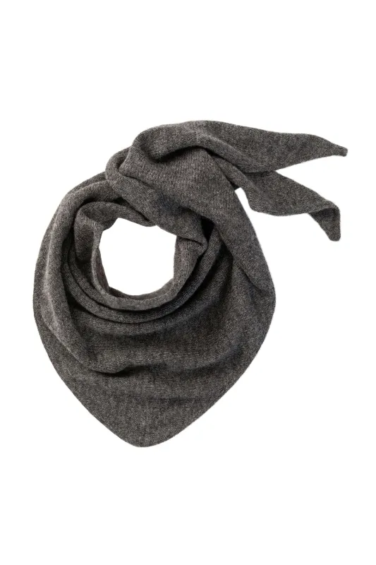 Gauzy Cashmere Mid Grey Triangle Neck Tie sold by Johnstons of Elgin