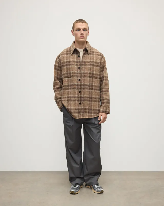 Cashmere Wool Blend Brown Overshirt sold by Johnstons of Elgin