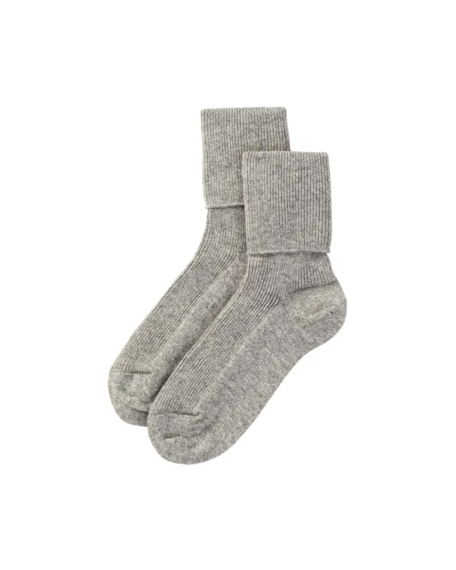 Women's Light Grey Cashmere Socks sold by Johnstons of Elgin