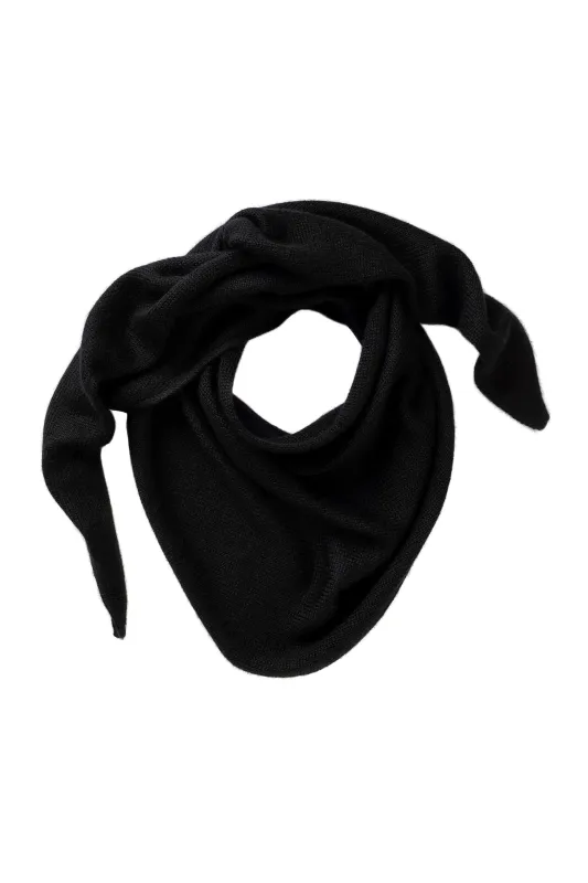 Triangle Cashmere Silk Black Neck Tie sold by Johnstons of Elgin