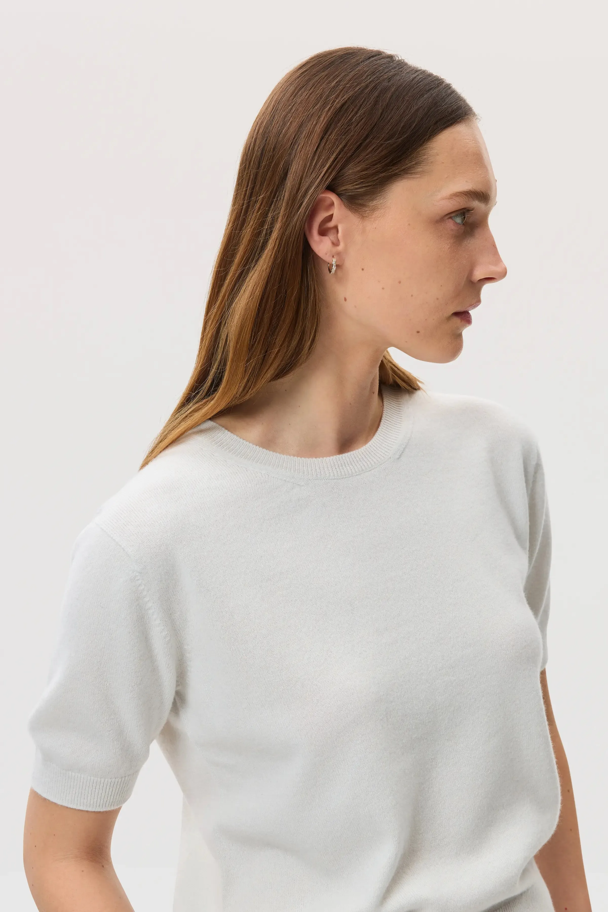 White Cashmere T-Shirt sold by Johnstons of Elgin product image thumbnail 3