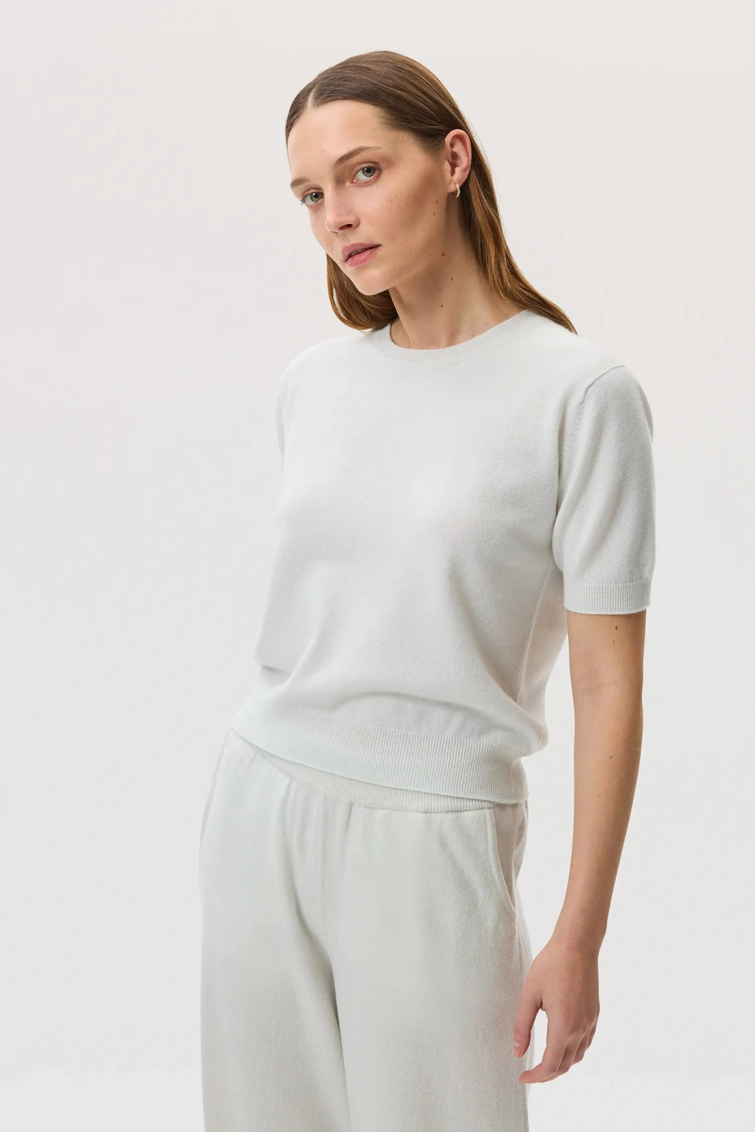 White Cashmere T-Shirt sold by Johnstons of Elgin