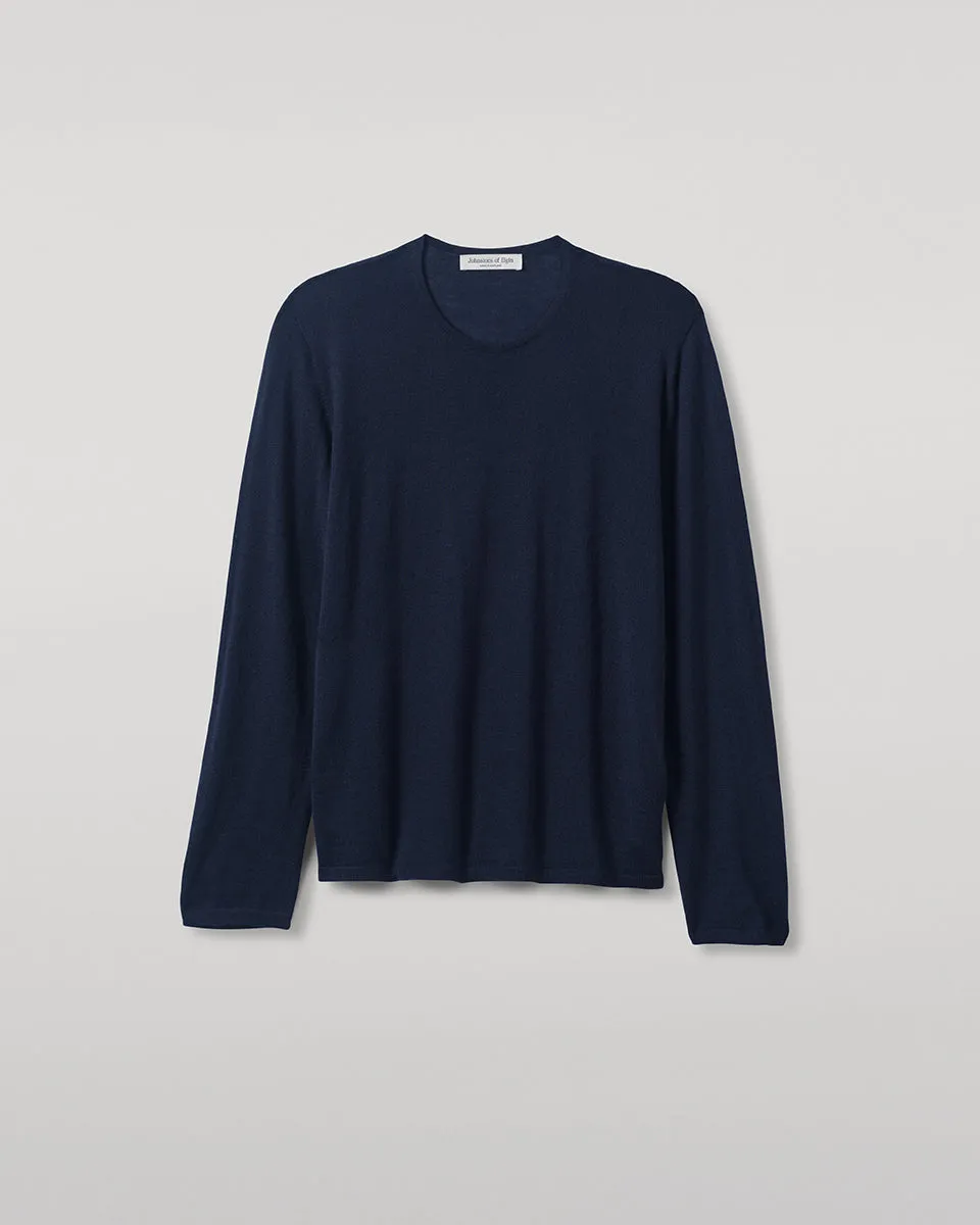 Superfine Cashmere Dark Navy Jumper sold by Johnstons of Elgin product image thumbnail 2