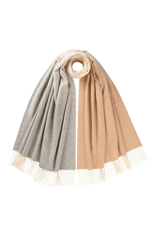 Camel Ombré Cashmere Stole sold by Johnstons of Elgin