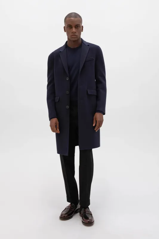 Classic Navy Cashmere Coat sold by Johnstons of Elgin
