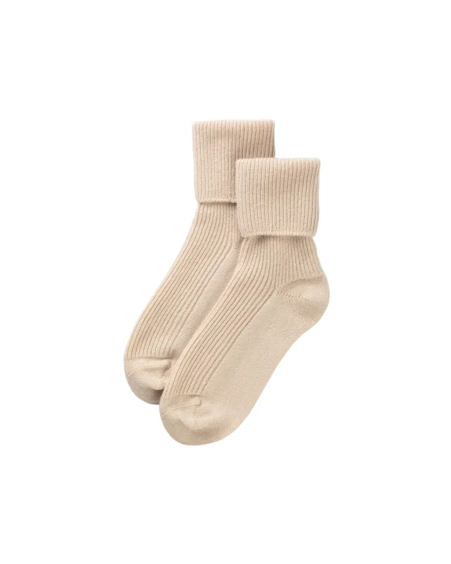 Women's Light Camel Cashmere Lounge Socks sold by Johnstons of Elgin