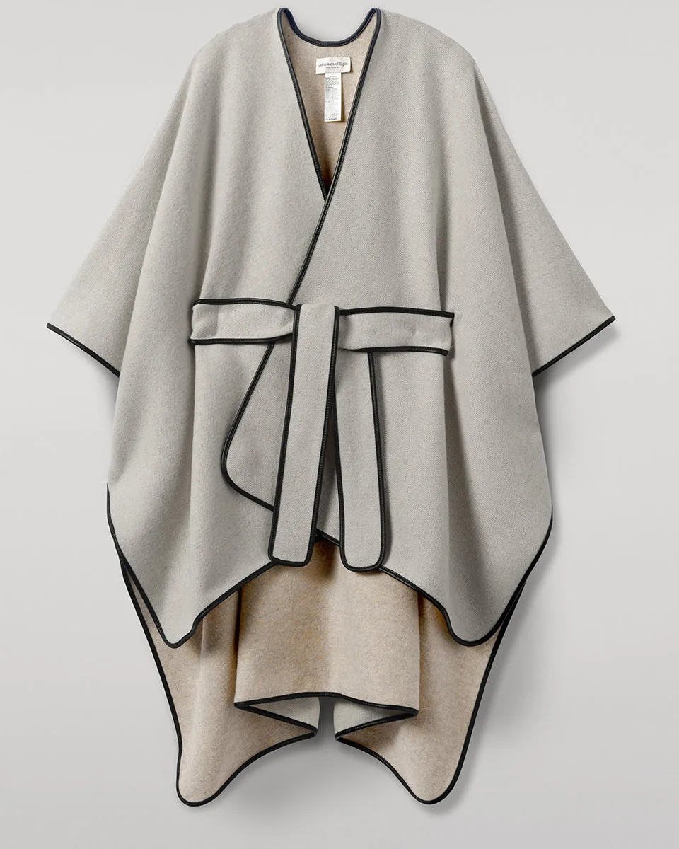 Cream Belted Cape with Leather Binding sold by Johnstons of Elgin product image thumbnail 2