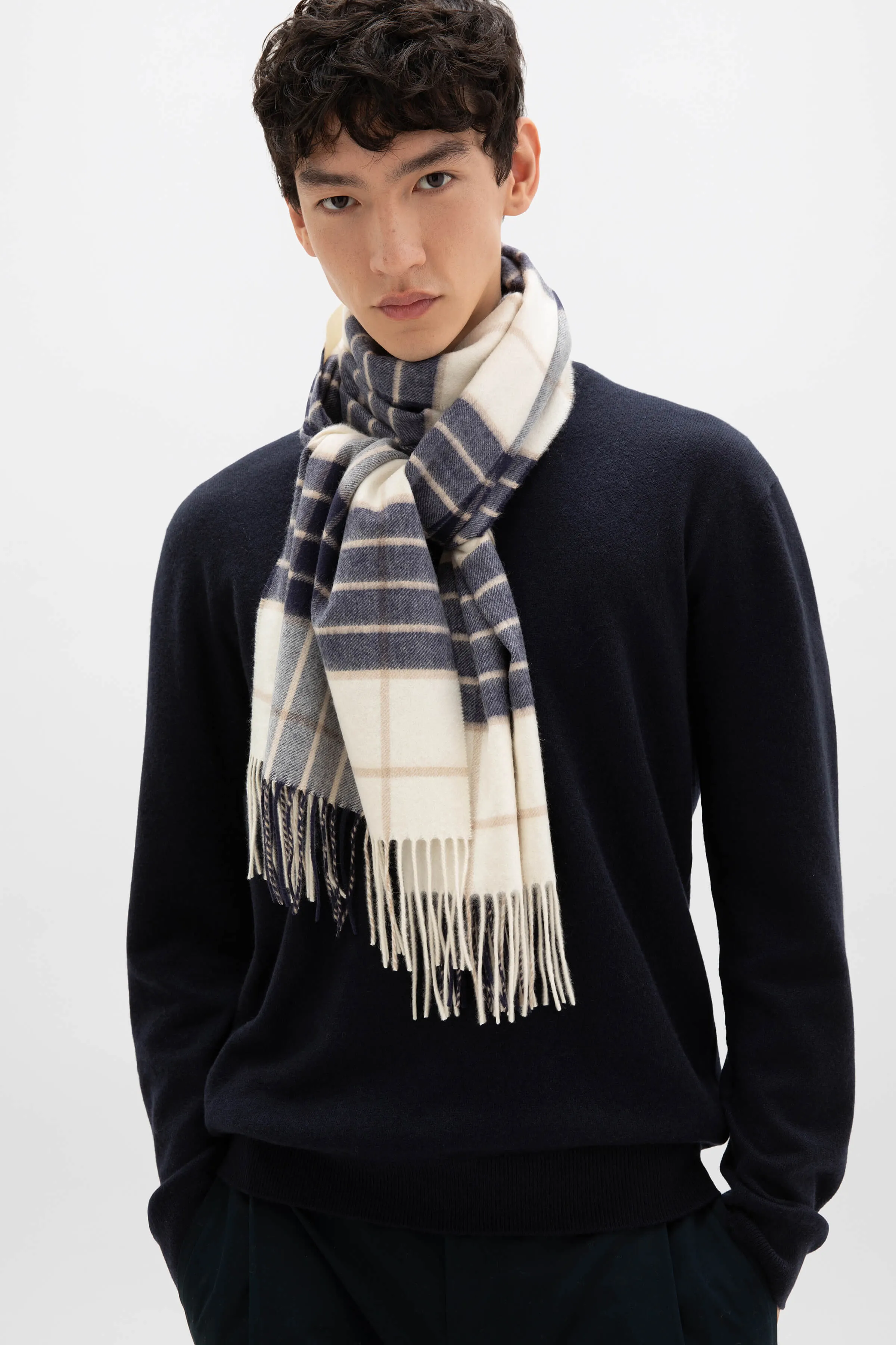 Knockmore Tartan Wide Cashmere Scarf sold by Johnstons of Elgin product image thumbnail 2