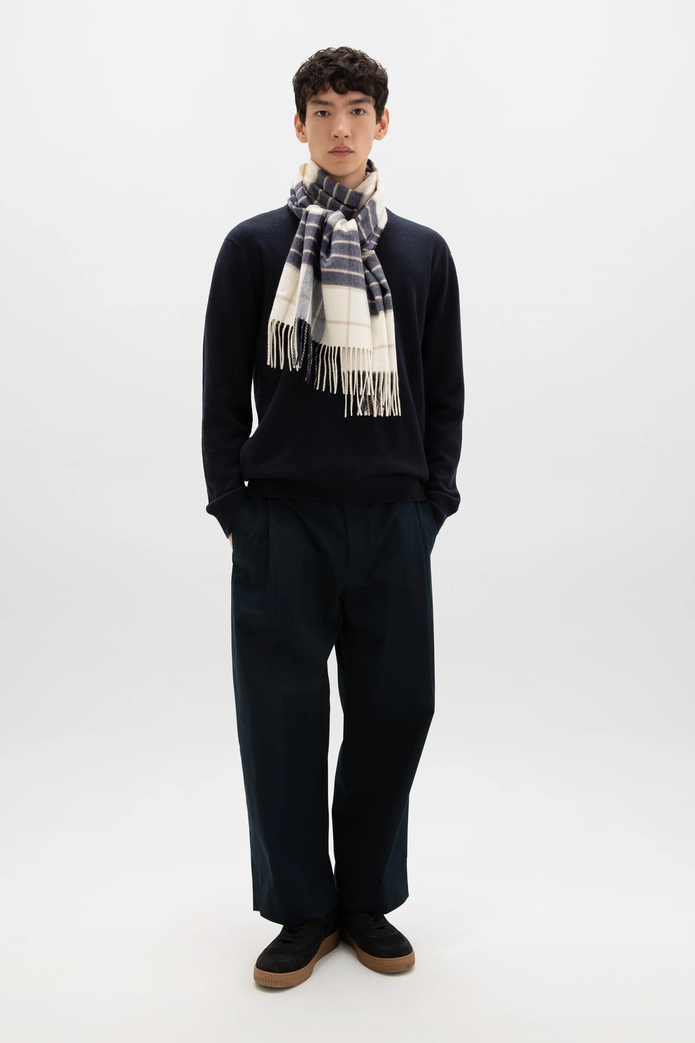 Knockmore Tartan Wide Cashmere Scarf sold by Johnstons of Elgin product image thumbnail 3