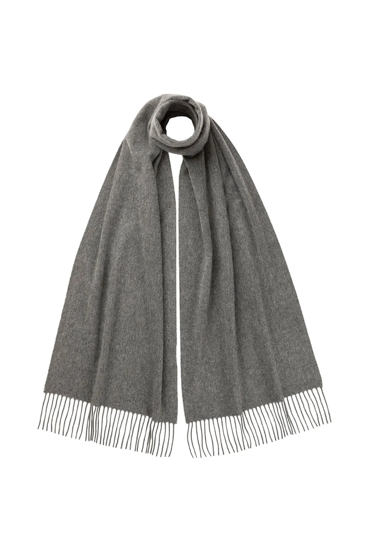 Mid Grey Cashmere Scarf sold by Johnstons of Elgin