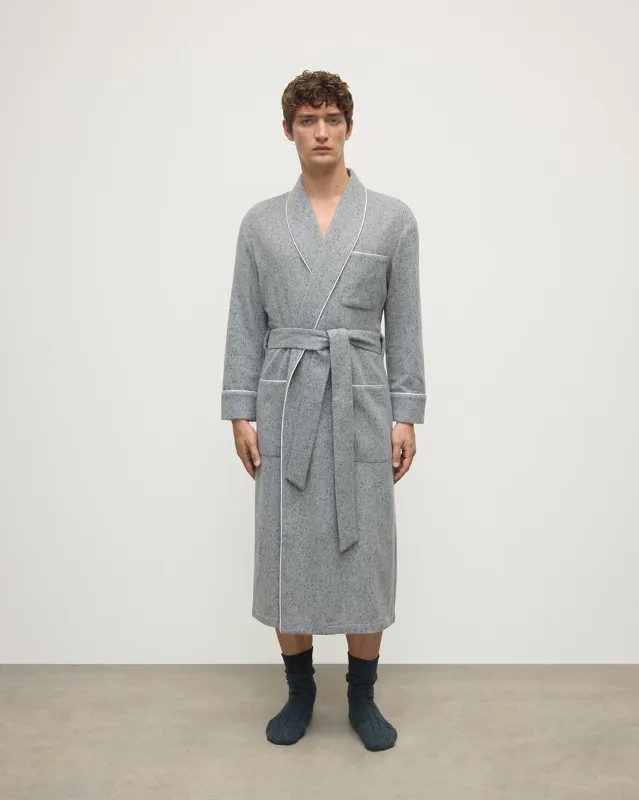 Donegal Cashmere Grey Dressing Gown sold by Johnstons of Elgin