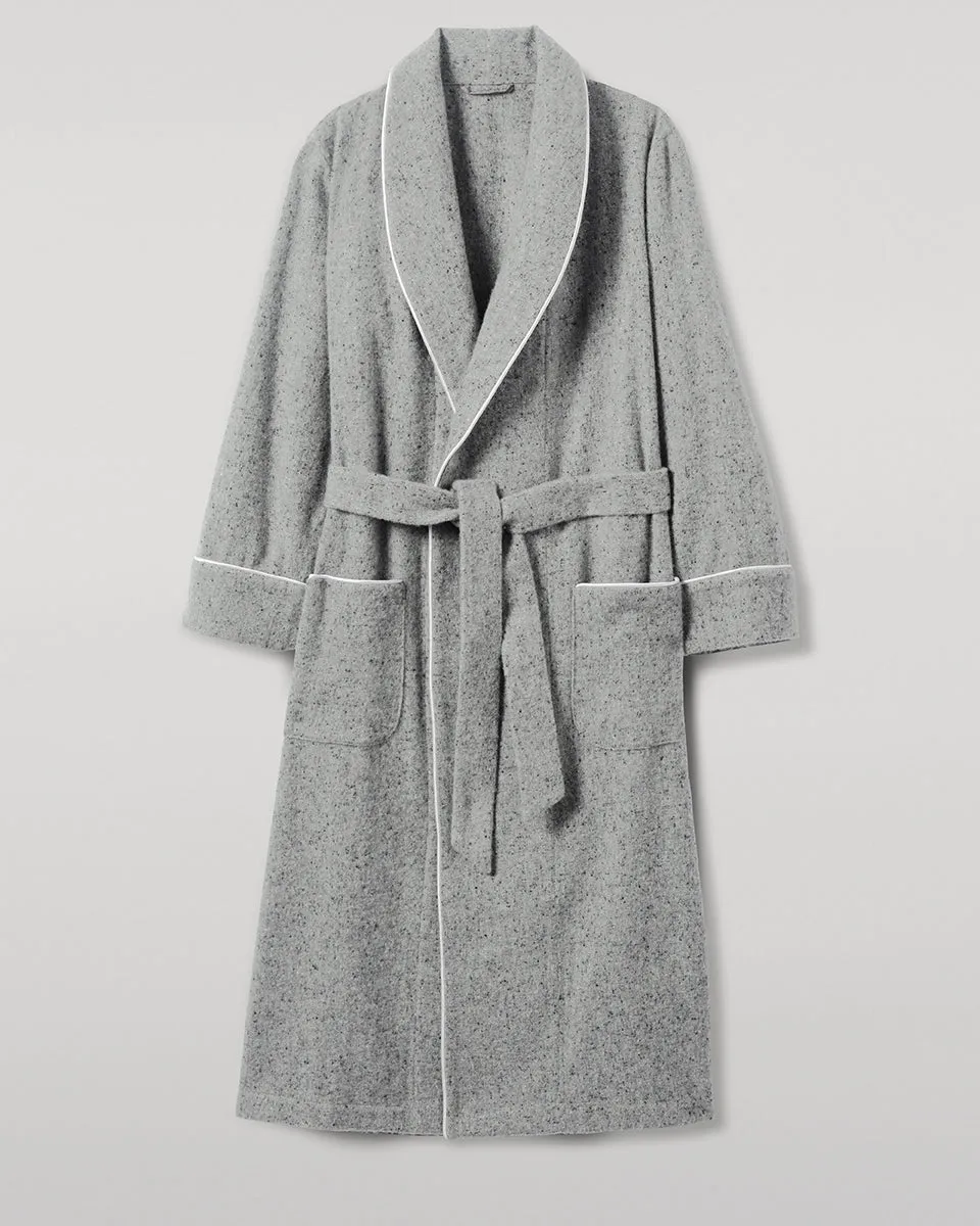 Donegal Cashmere Light Grey Dressing Gown sold by Johnstons of Elgin product image thumbnail 2
