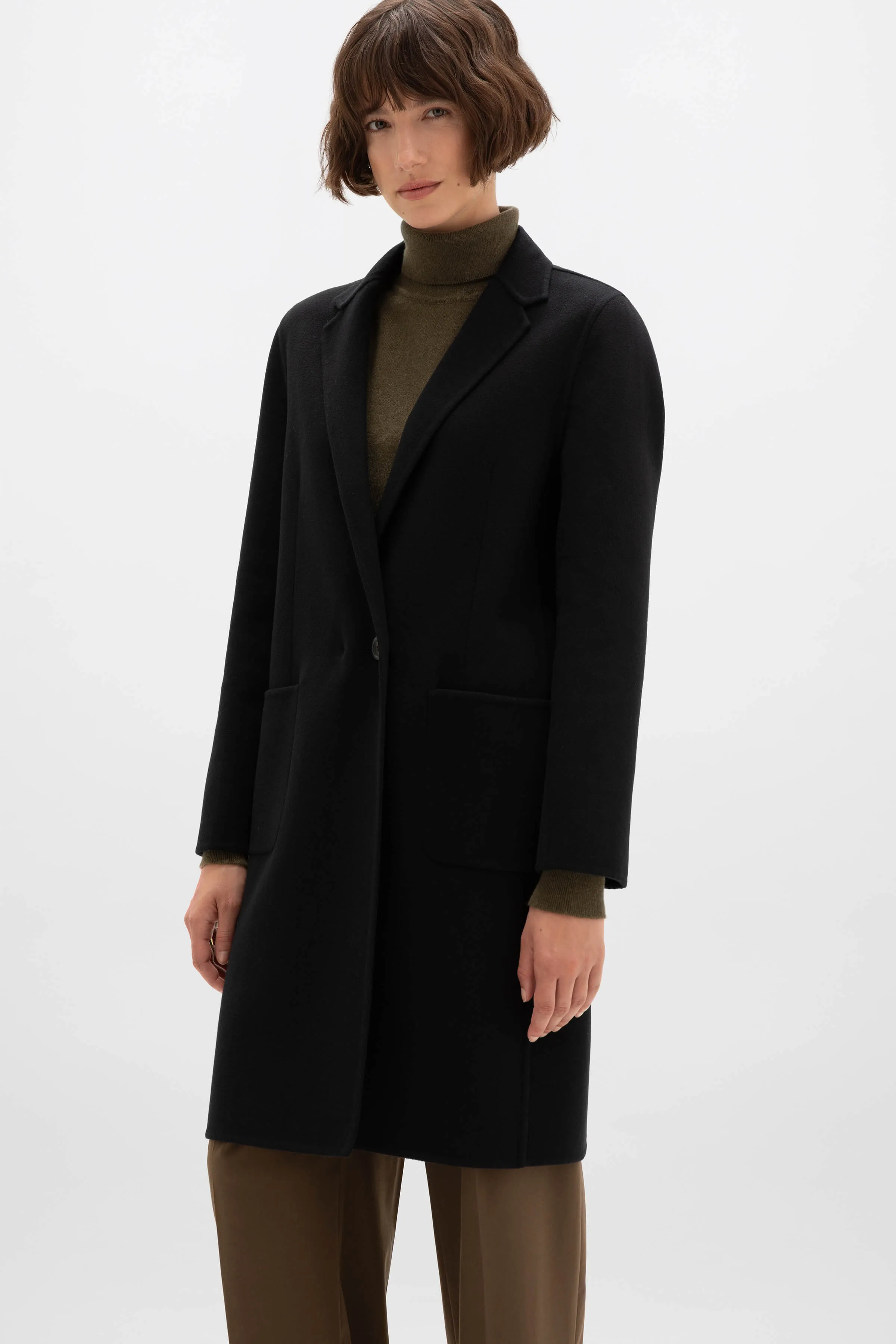 Classic Black Cashmere Coat sold by Johnstons of Elgin product image thumbnail 3