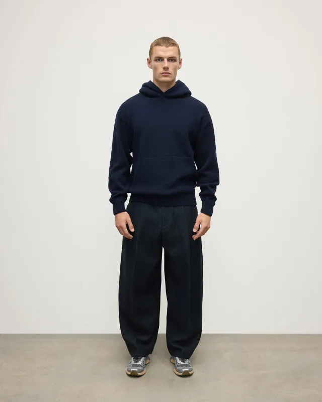 Dark Navy Cashmere Hoodie sold by Johnstons of Elgin