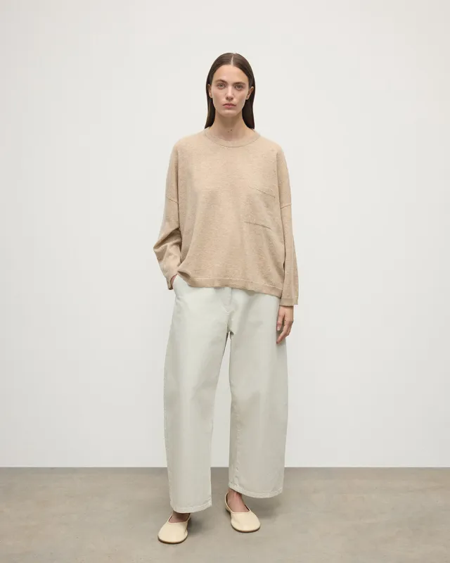 Gauzy Pocket Natural Cashmere Jumper sold by Johnstons of Elgin