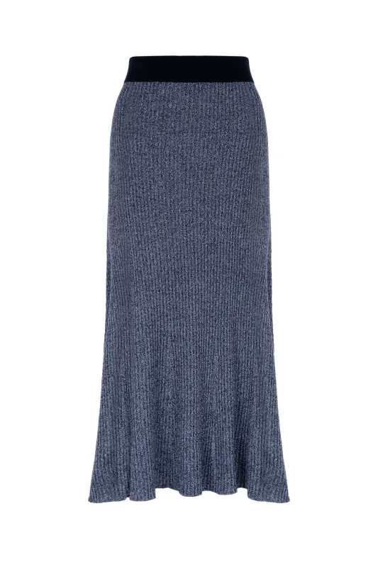 Ribbed Marl Cashmere Skirt sold by Johnstons of Elgin
