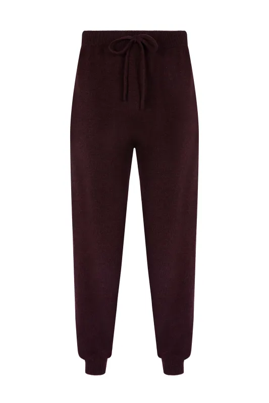 Seamless Cashmere Cuffed Dark Brown Joggers sold by Johnstons of Elgin