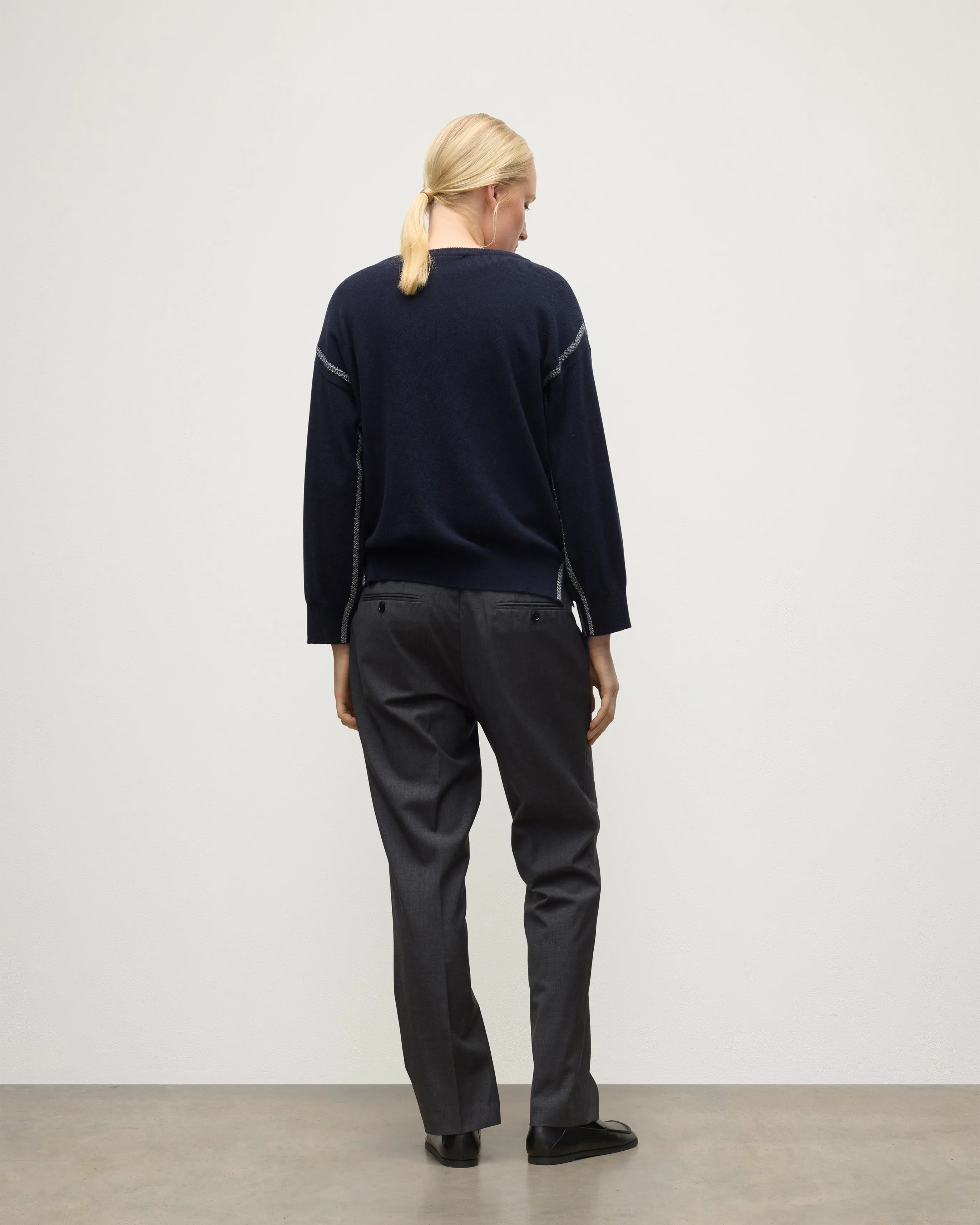 Tilda Dark Navy Cashmere Jumper sold by Johnstons of Elgin product image thumbnail 5