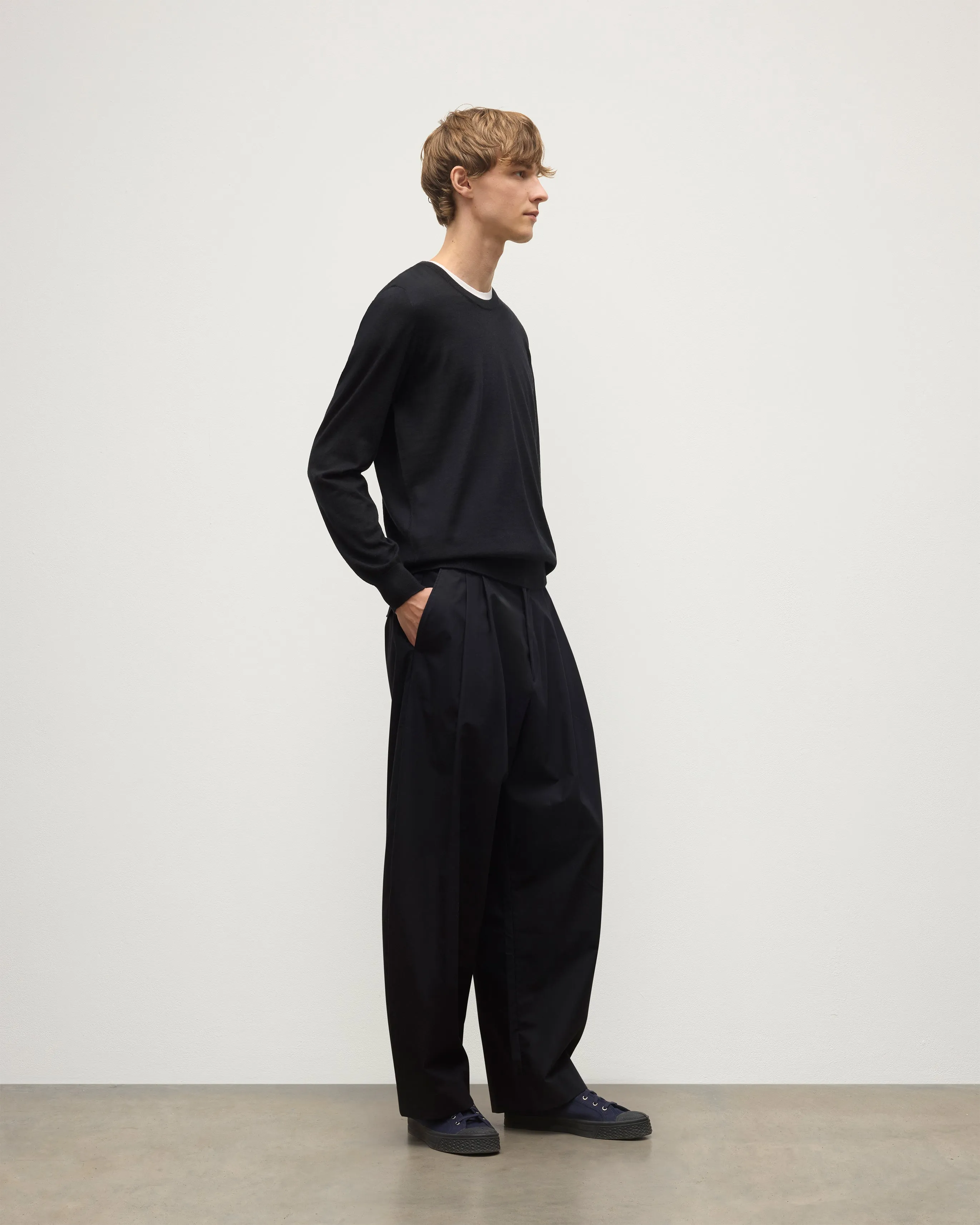 Fin Black Superfine Cashmere Jumper sold by Johnstons of Elgin product image thumbnail 3