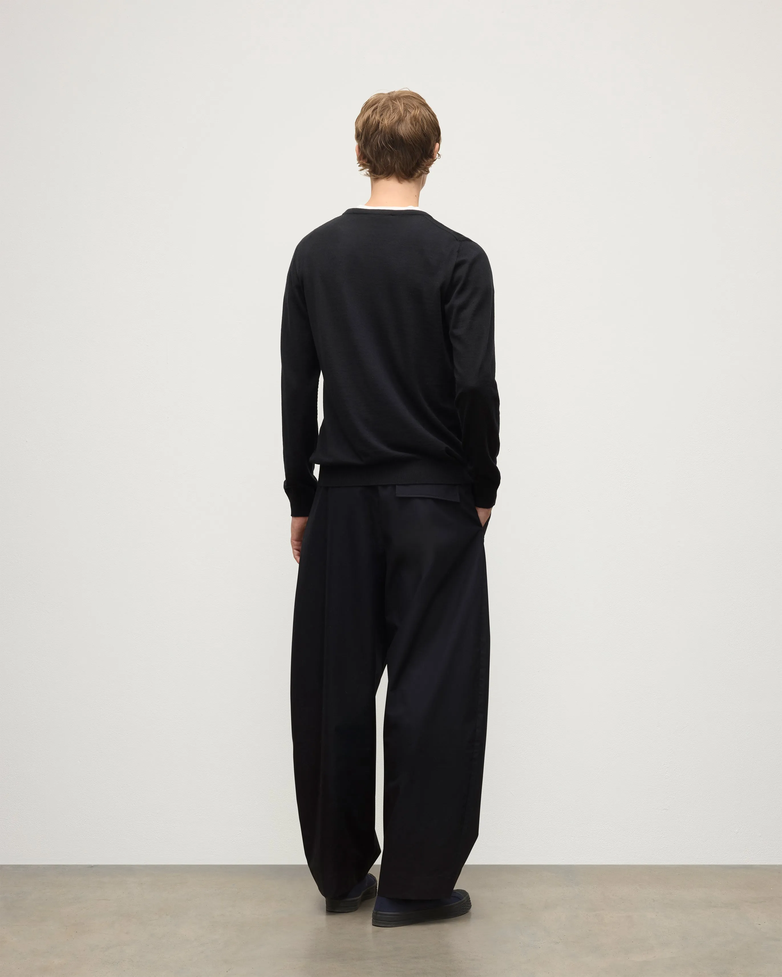 Fin Black Superfine Cashmere Jumper sold by Johnstons of Elgin product image thumbnail 4