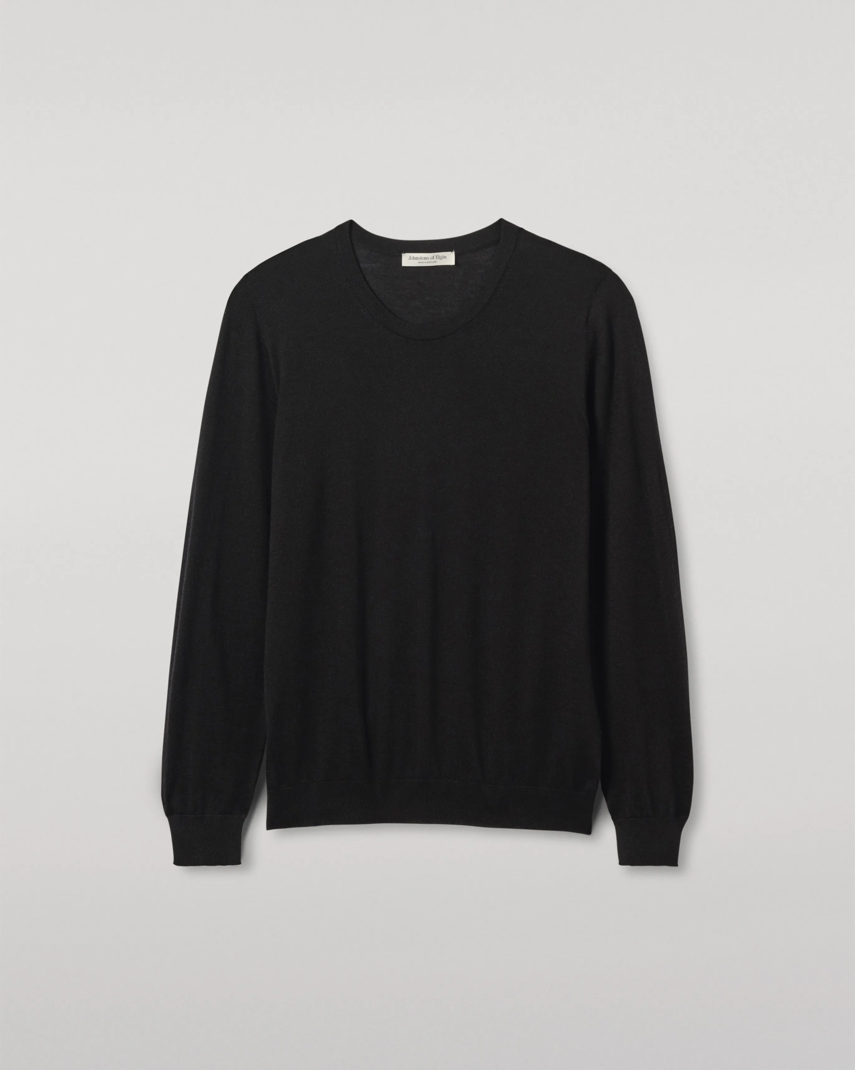 Fin Black Superfine Cashmere Jumper sold by Johnstons of Elgin product image thumbnail 2