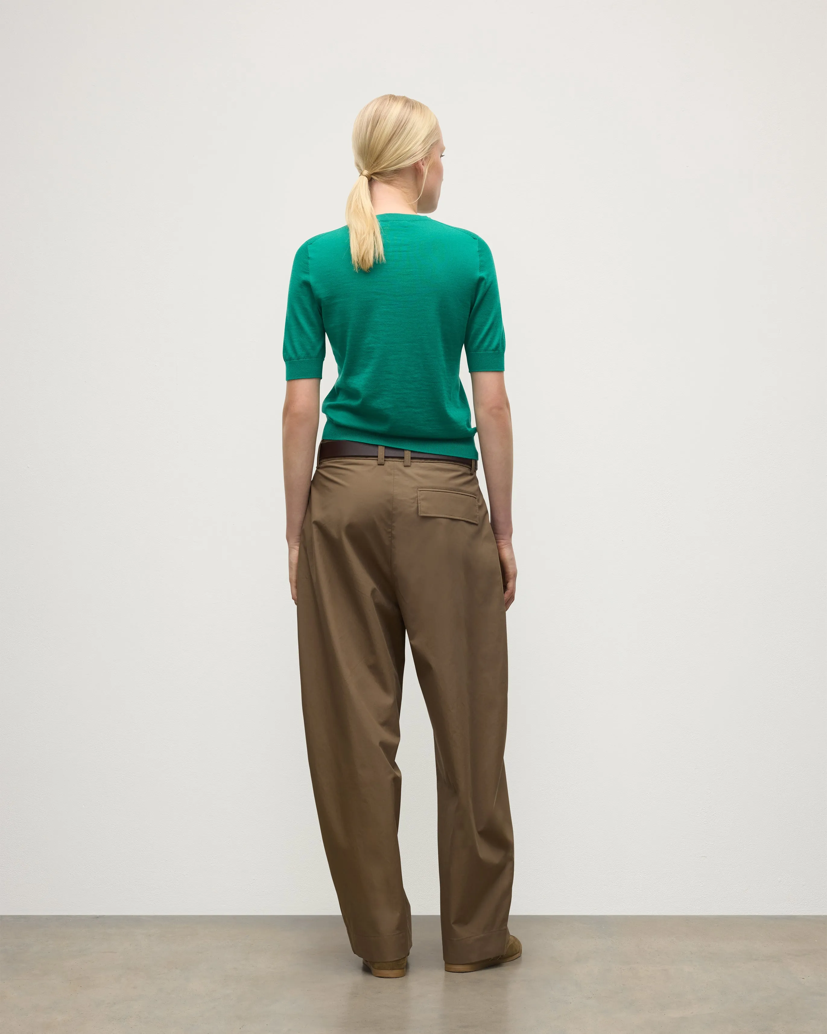 Honor Bright Green Superfine Cashmere T-Shirt sold by Johnstons of Elgin product image thumbnail 5
