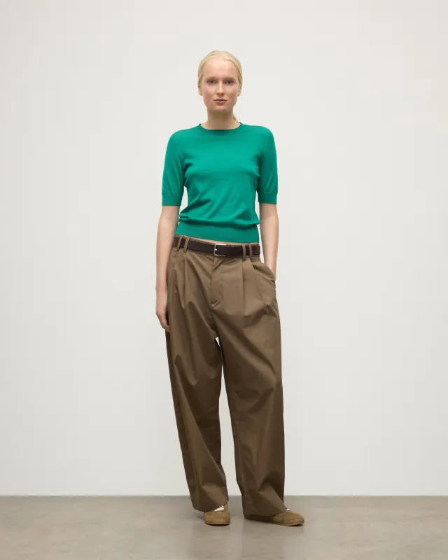 Honor Bright Green Superfine Cashmere T-Shirt made by Johnstons of Elgin