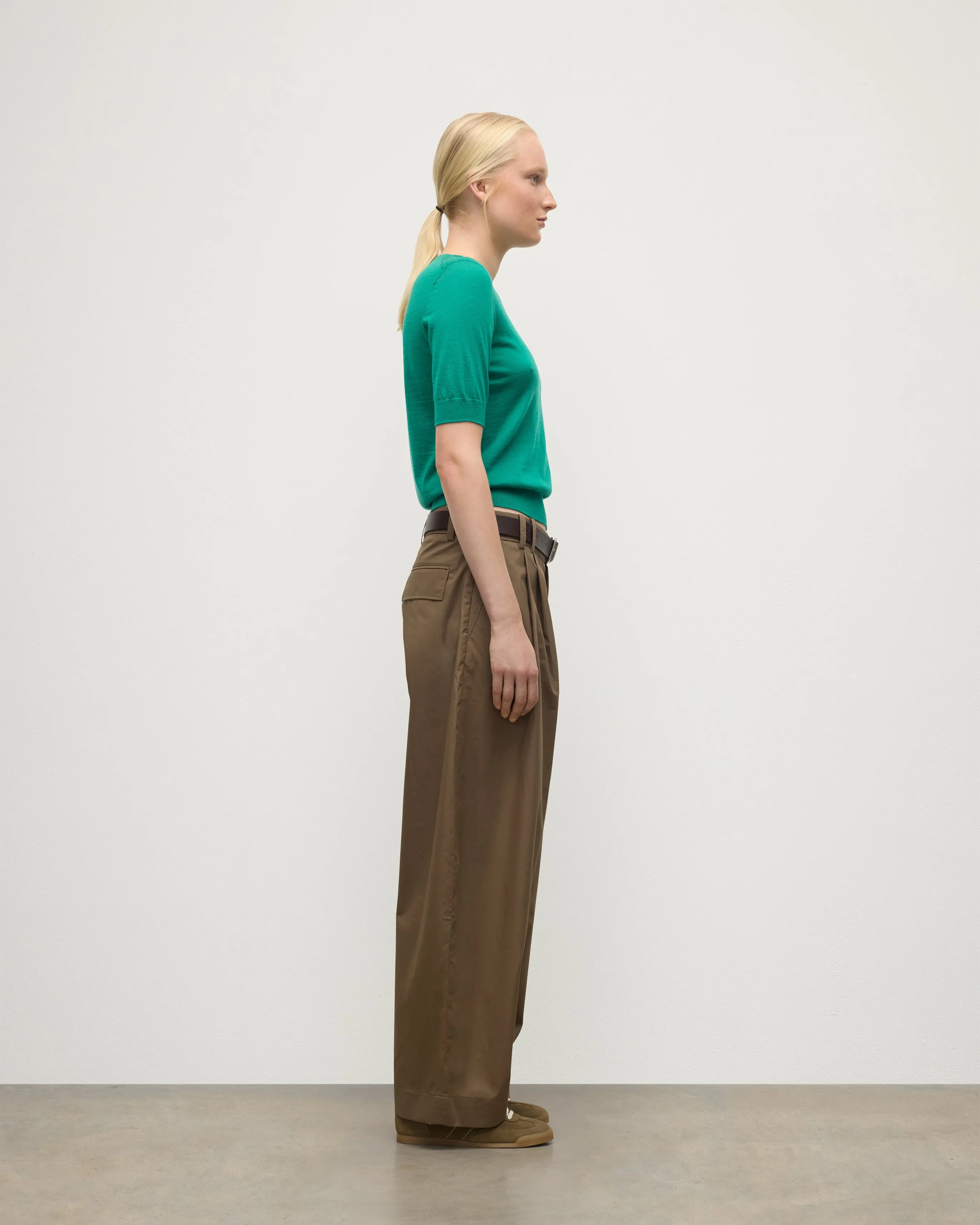 Honor Bright Green Superfine Cashmere T-Shirt sold by Johnstons of Elgin product image thumbnail 4