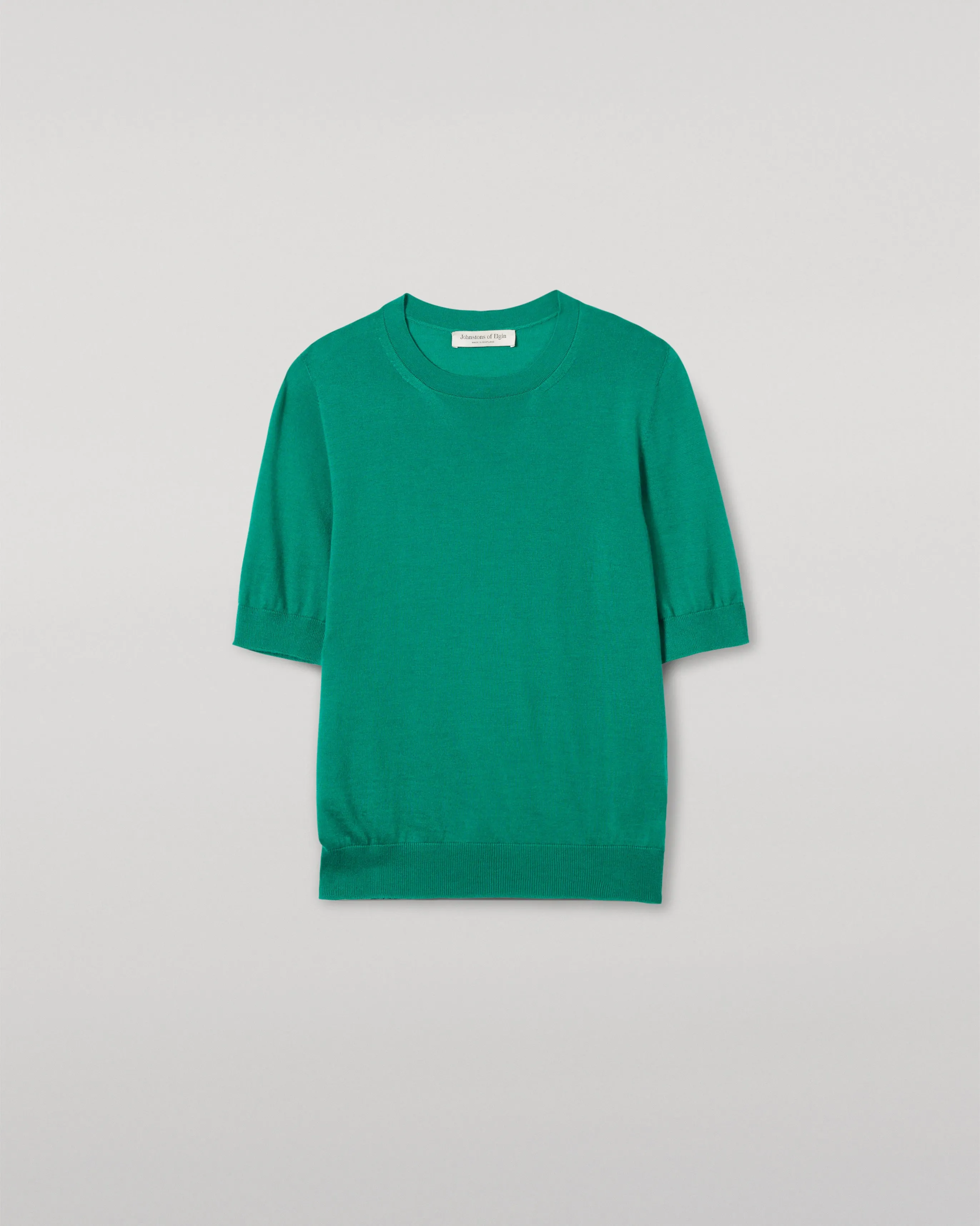 Honor Bright Green Superfine Cashmere T-Shirt sold by Johnstons of Elgin product image thumbnail 2