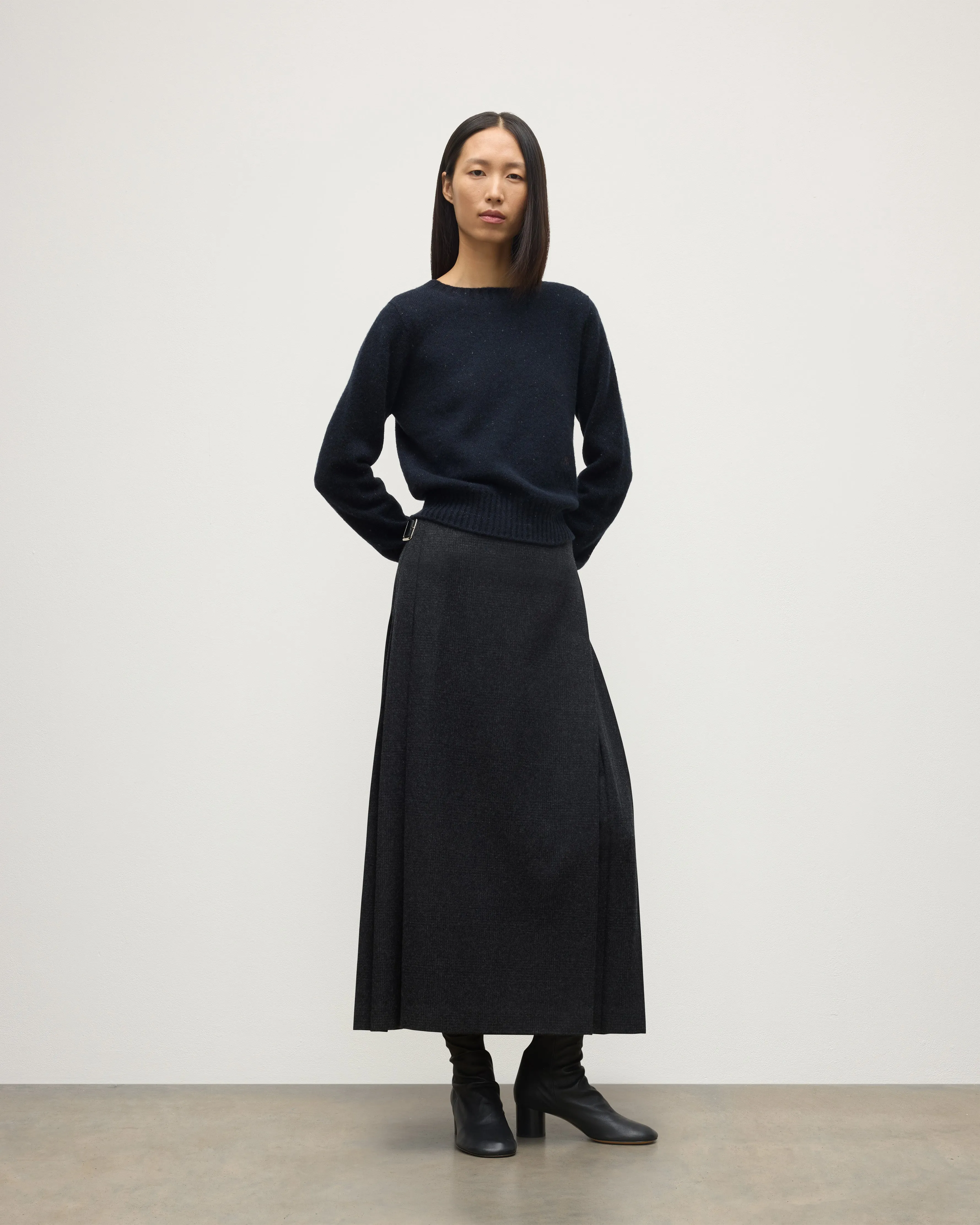 Cairn Blue Donegal Cashmere Jumper sold by Johnstons of Elgin