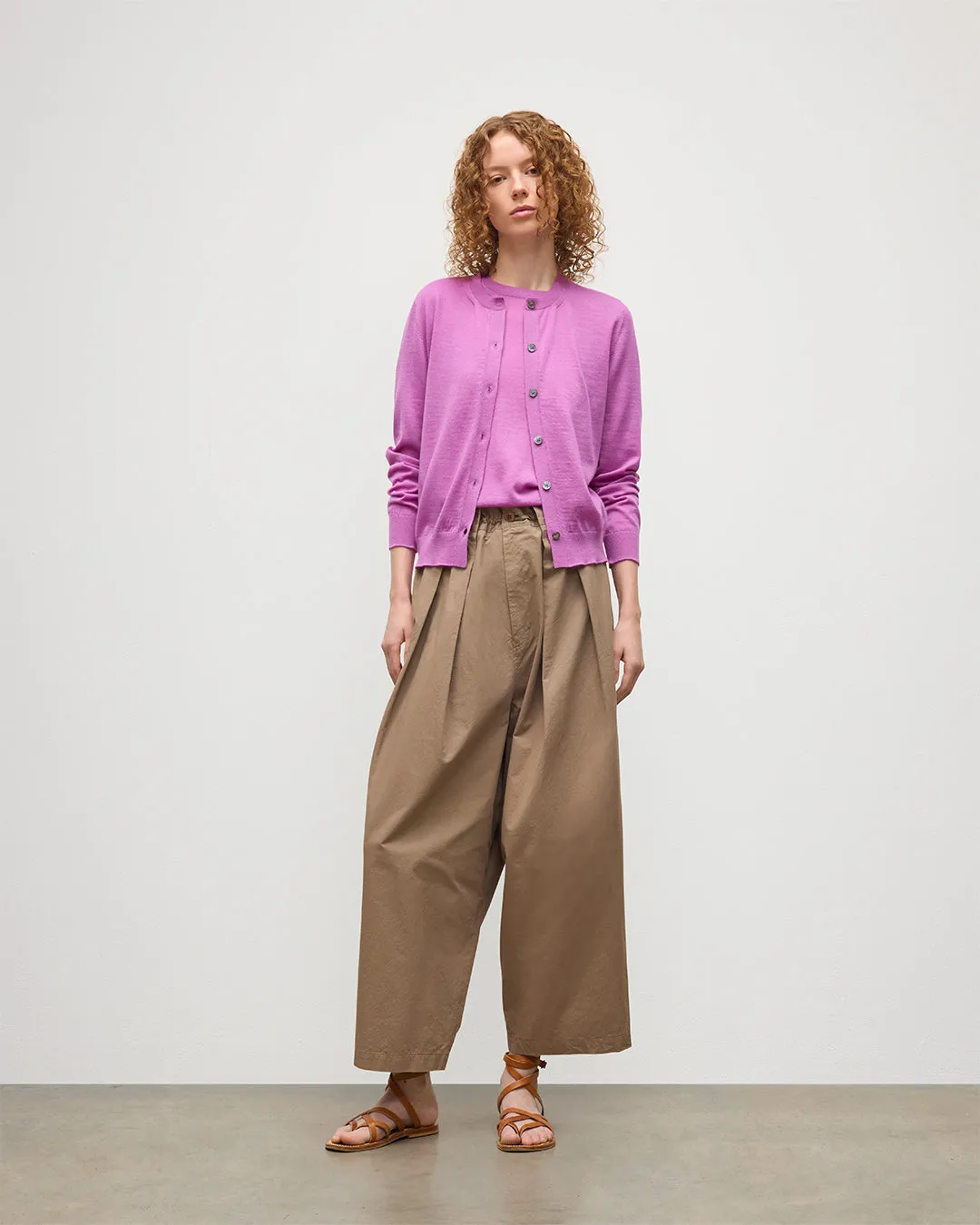 Honor Pink Superfine Cashmere Cardigan sold by Johnstons of Elgin