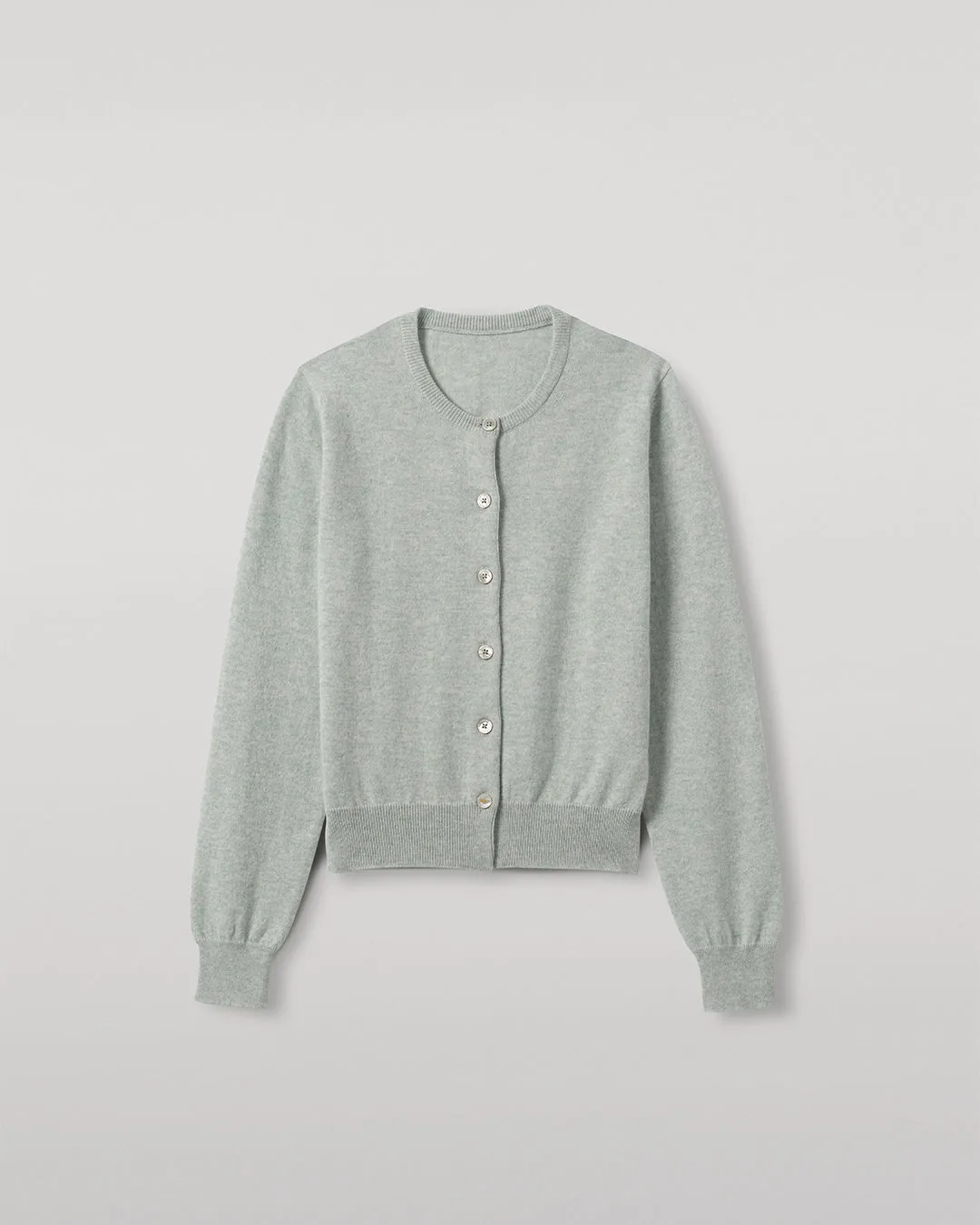 Iris Light Green Classic Cashmere Cardigan sold by Johnstons of Elgin product image thumbnail 2