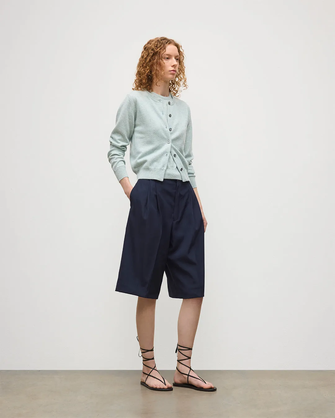 Iris Light Green Classic Cashmere Cardigan sold by Johnstons of Elgin product image thumbnail 3