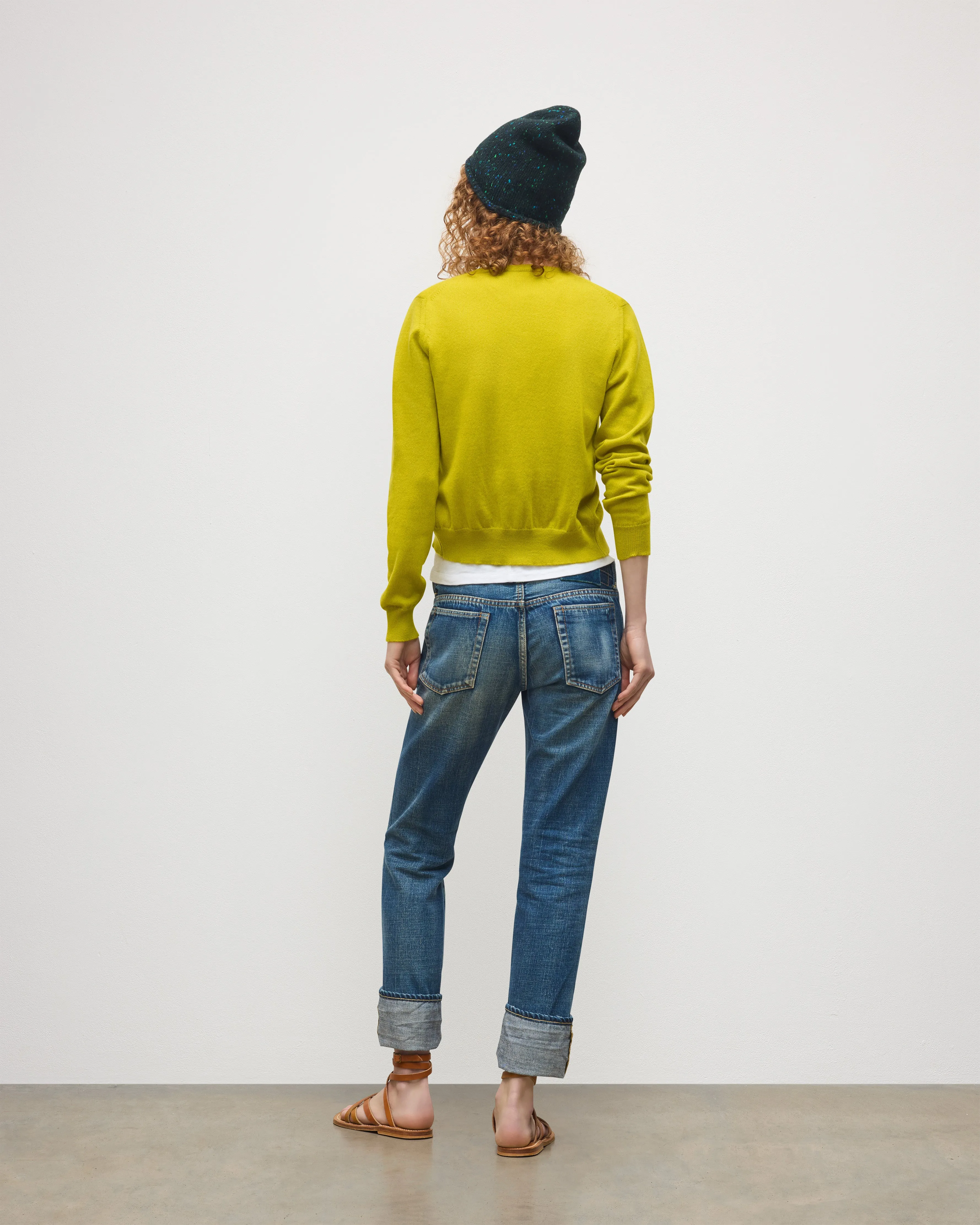 Iris Yellow Classic Cashmere Cardigan sold by Johnstons of Elgin product image thumbnail 4