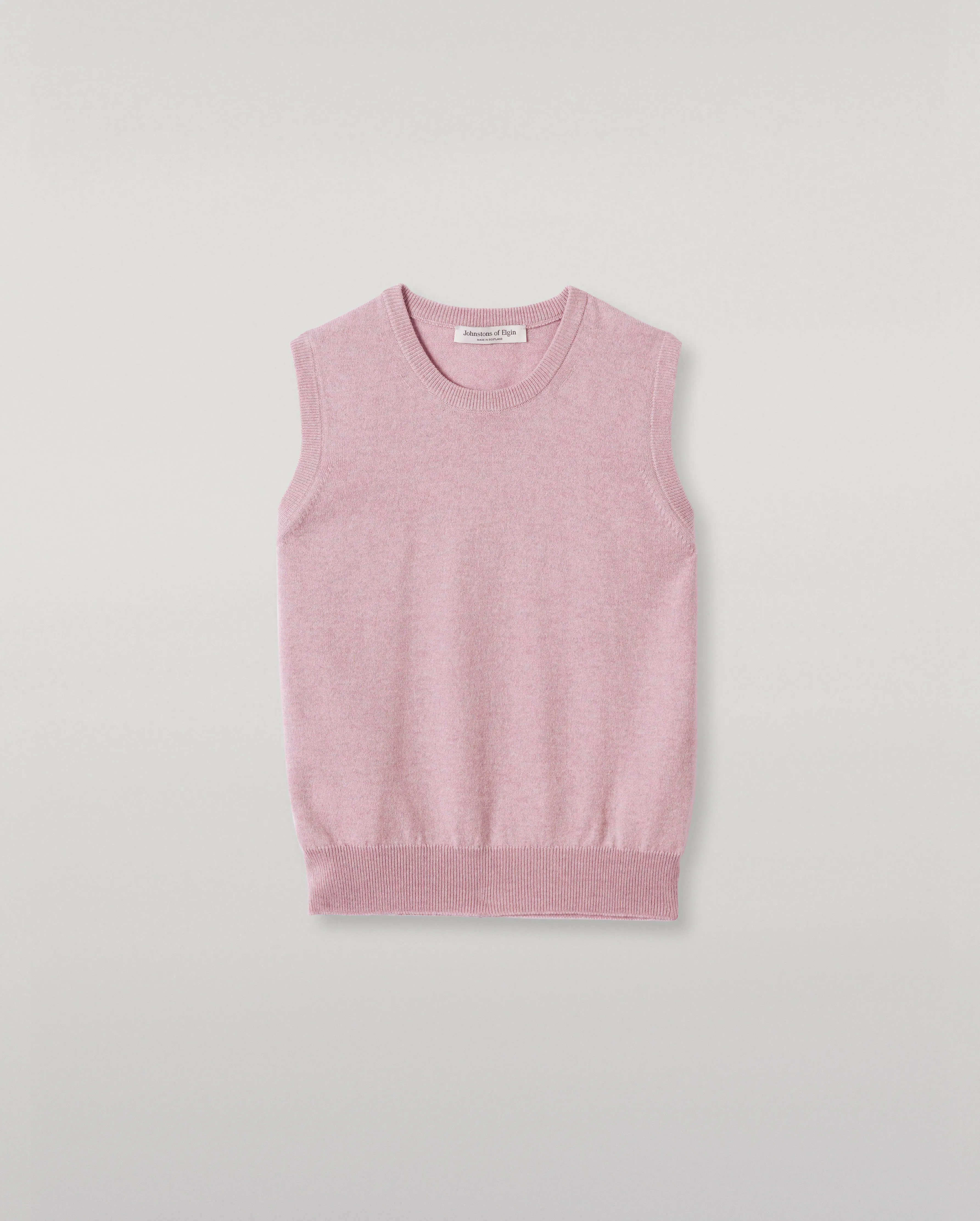 Iris Light Pink Classic Cashmere Tank sold by Johnstons of Elgin product image thumbnail 2