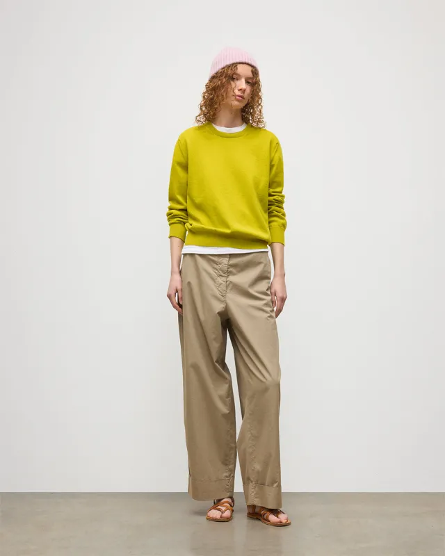 Lunan Yellow Classic Crew Jumper sold by Johnstons of Elgin