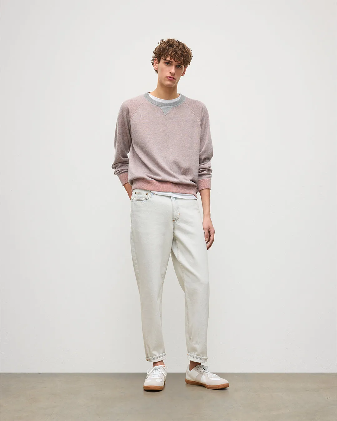 Beach Orange Cashmere Sweatshirt sold by Johnstons of Elgin