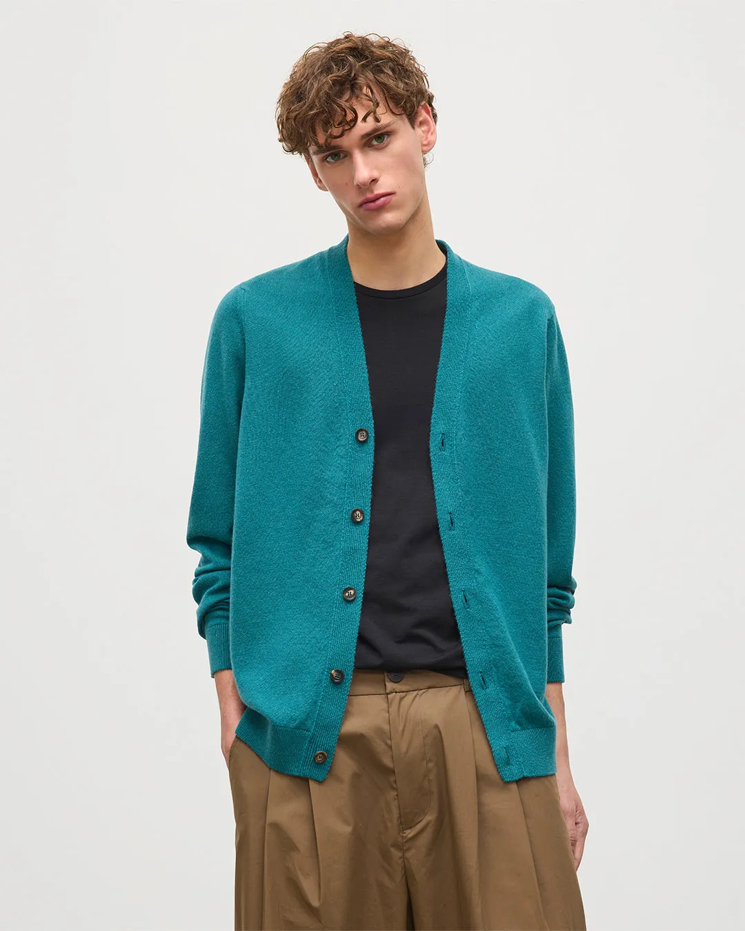 Rory Green Classic Cashmere Cardigan sold by Johnstons of Elgin product image thumbnail 5