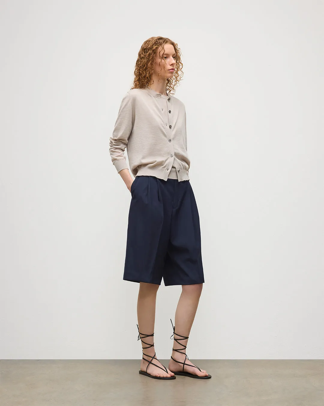 Honor Cream Superfine Cashmere Cardigan sold by Johnstons of Elgin product image thumbnail 3