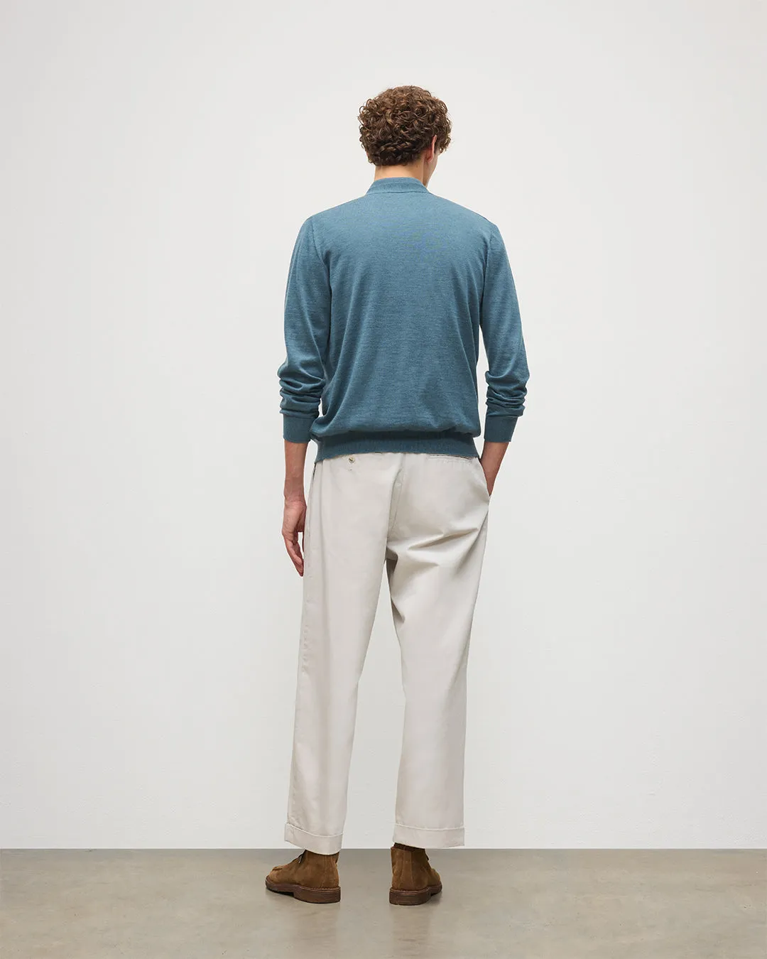 Forsyth Blue Superfine Cashmere Cardigan sold by Johnstons of Elgin product image thumbnail 4