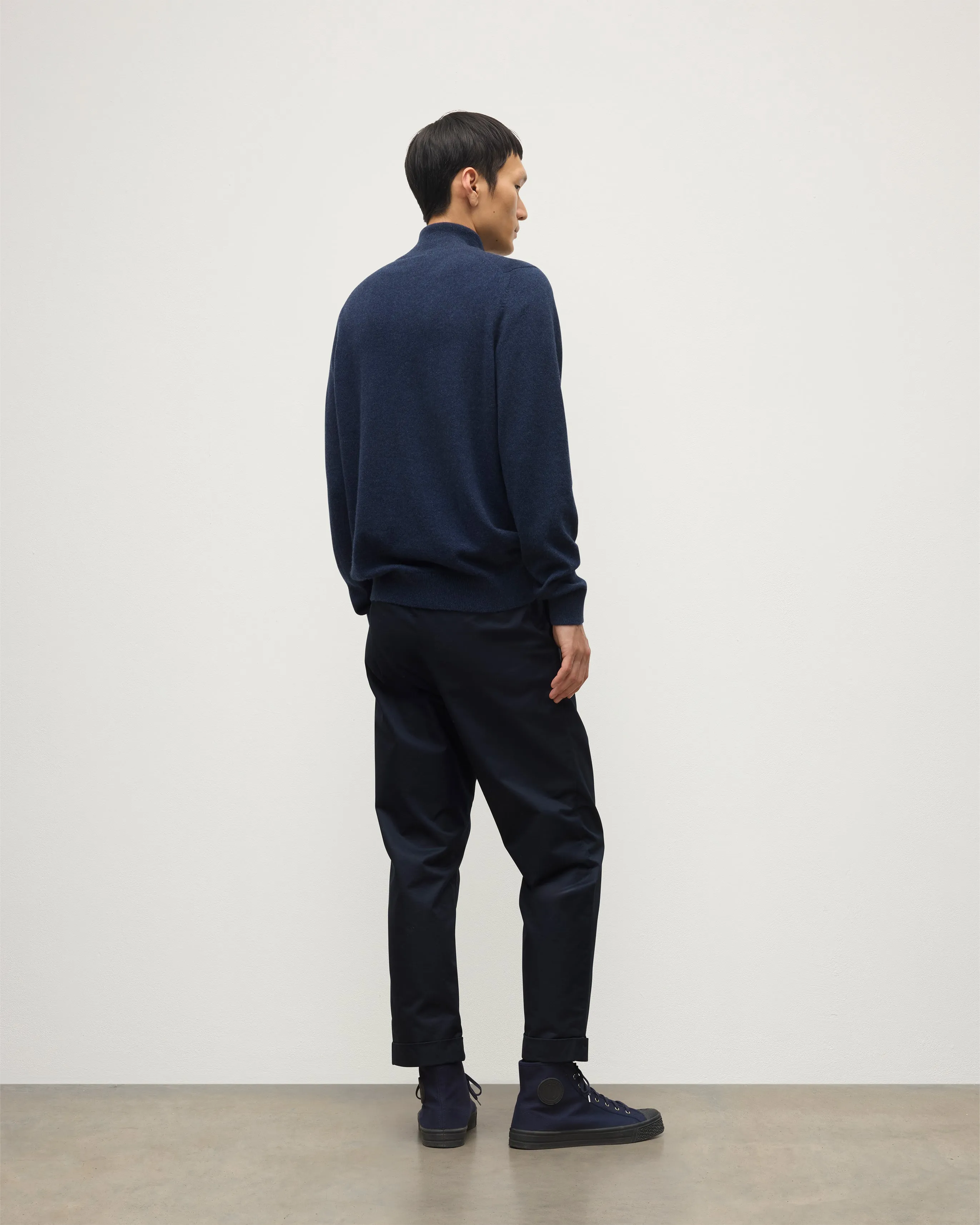 Rory Navy Classic Cashmere Zip Neck Jumper sold by Johnstons of Elgin product image thumbnail 4